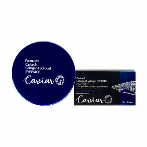 Патчи для век антивозрастные с коллагеном и экстрактом икры FARMSTAY Caviar & Collagen Hydrogel Eye Patch