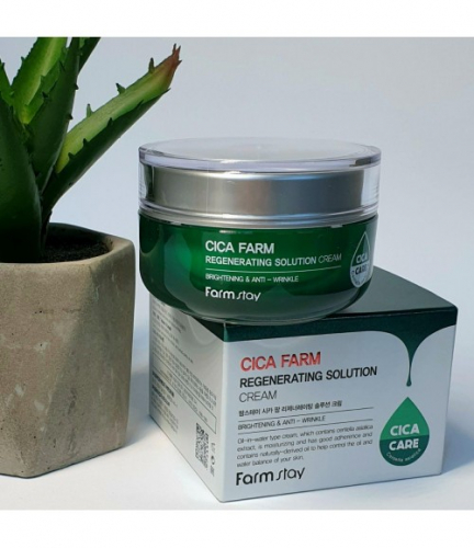 Крем регенерирующий с экстрактом центеллой FARMSTAY Cica Farm Regenerating Solution Cream