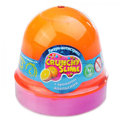 Лизун-антистресс TM Mr.Boo Crunchy slime Апельсин 120г.