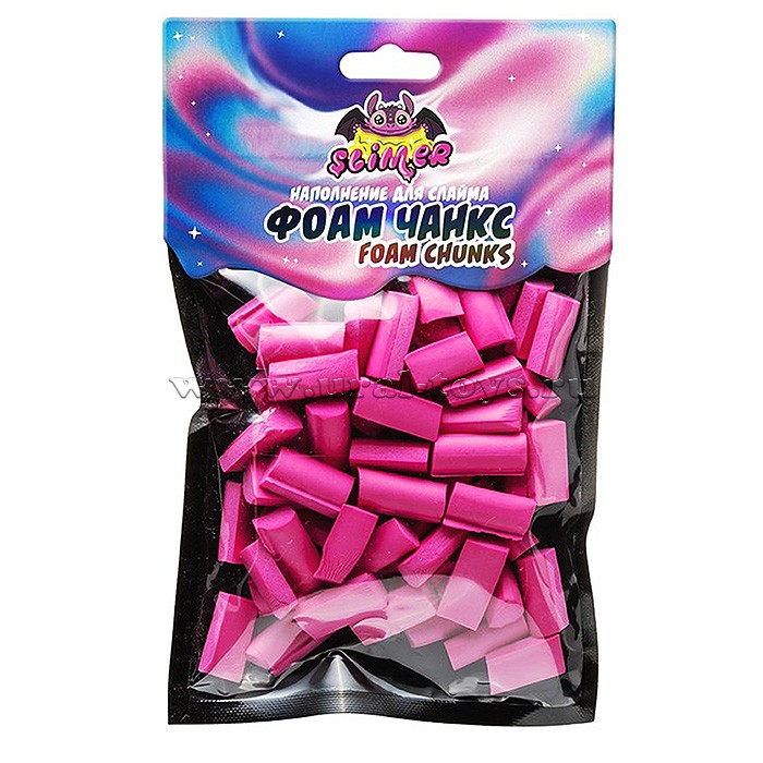 Наполнение для слайма ФОАМ ЧАНКС (Foam Chunkc) Ярко-розовый