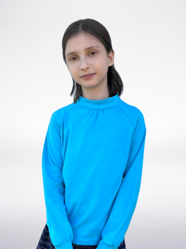 Бирюзовая водолазка (блузка) для девочки 758110-ДОШ21