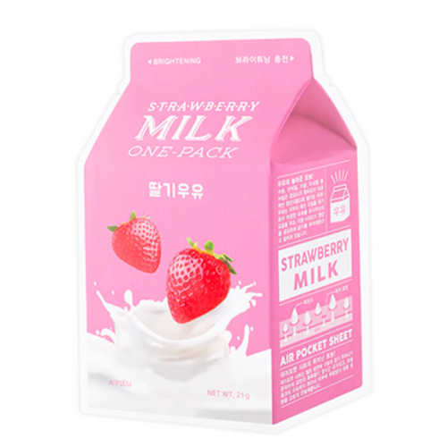 Маска тканевая осветляющая с экстрактом клубники A'PIEU Strawberry Milk One-Pack