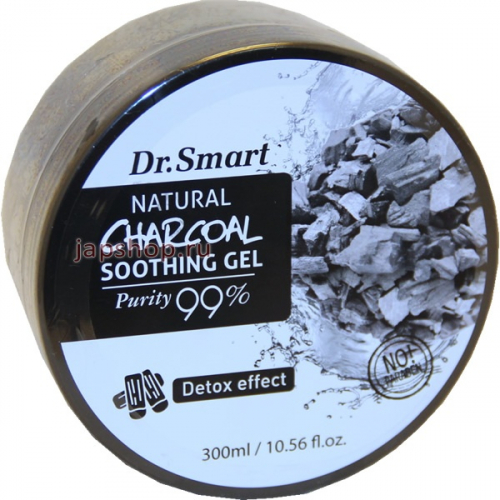Dr.Smart Charcoal Soothing Gel Гель для лица и тела многофункциональный с древесным углем, детокс, 300 мл (8809520942690)