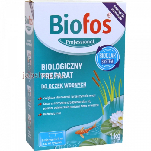 Biofos Профессиональный биологический препарат для прудов, очищает воду, улучшает прозрачность, 1 кг (5900498027303)