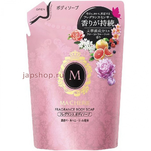 Shiseido Ma Cherie Дезодорирующий гель для душа с фруктово цветочным ароматом, мягкая упаковка, 350 мл (4901872455928)