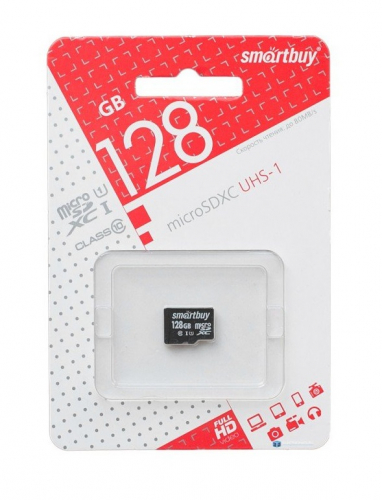 Карта памяти Smartbuy 128 GB (micro SDXC, UHS-1, class10) без адаптера