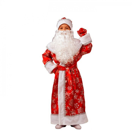 Детский карнавальный костюм «Дедушка Мороз», сатин, размер 34, рост 128 см