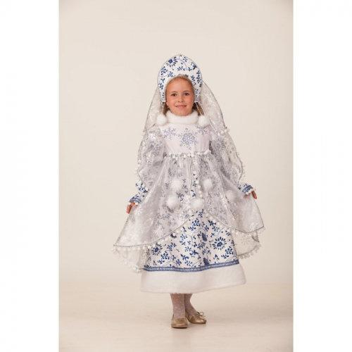 Карнавальный костюм «Снегурочка Метелица», платье, головной убор, р. 30, рост 116 см