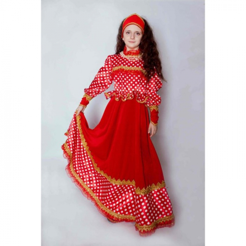 Платье карнавальное «Любава», платье, кокошник, р.34, рост 134 см