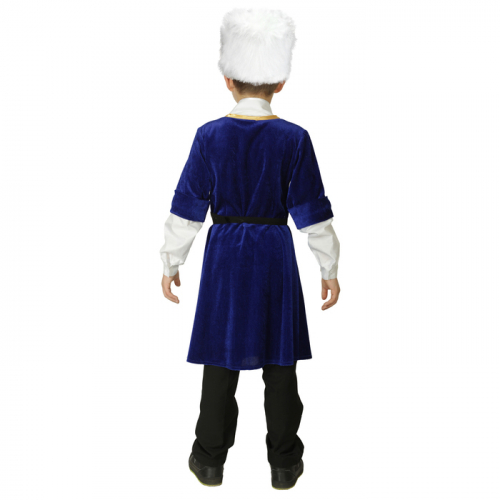 Костюм для лезгинки, для мальчика: папаха, черкеска, р-р 38, рост 152 см, цвет синий
