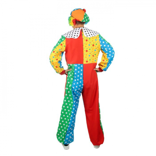 Карнавальный костюм «Клоун Филя», комбинезон, кепка, нос, пряди, р. 52-54, рост 182 см, цвета МИКС