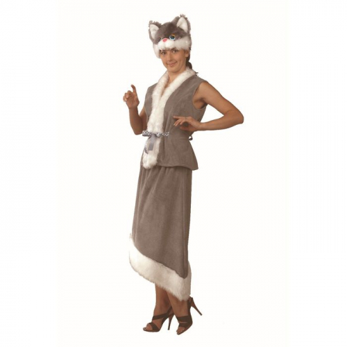 Карнавальный костюм «Кошка», для взрослых, плюш, размер 44-46