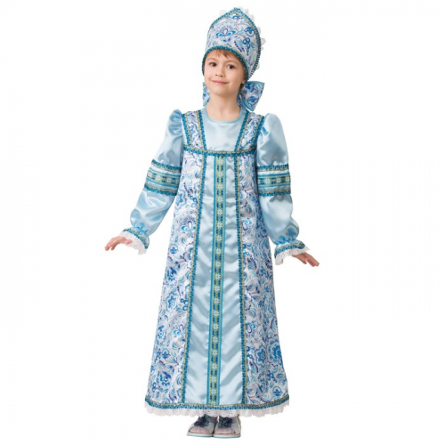 Карнавальный костюм «Василиса сказочная», платье-сарафан, кокошник, р. 32, рост 122 см