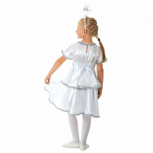 Костюм «Снежинка белая» платье, ободок, р.56, рост 104 см