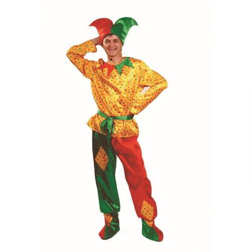 Карнавальный костюм «Петрушка», текстиль, размер 50, рост 182 см