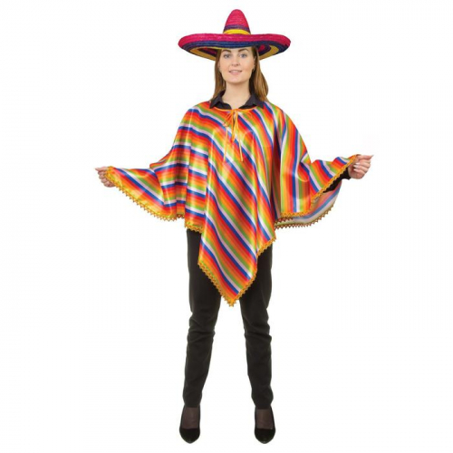Карнавальный костюм «Мексиканское пончо», туника, диагональные оранжевые полосы