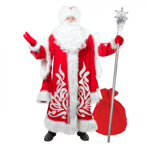 Карнавальный костюм «Дед Мороз королевский», аппликация, мех, р. 56-58