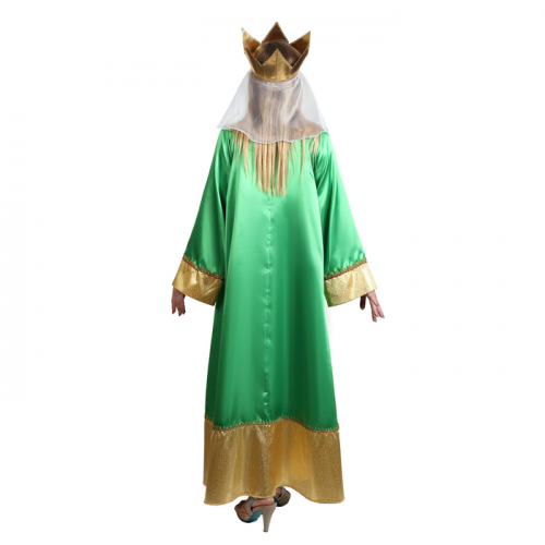 Карнавальный костюм «Царевна», атлас, платье, корона, р. 42, рост 172 см, цвет зелёный