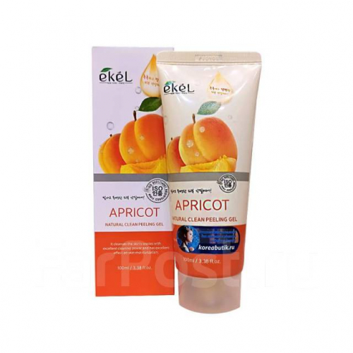 EKEL Natural Clean peeling gel Apricot Пилинг-скатка с экстрактом абрикоса 180мл