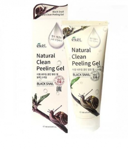 EKEL Natural Clean peeling gel Black Snail Пилинг-скатка с муцином черной улитки 180мл