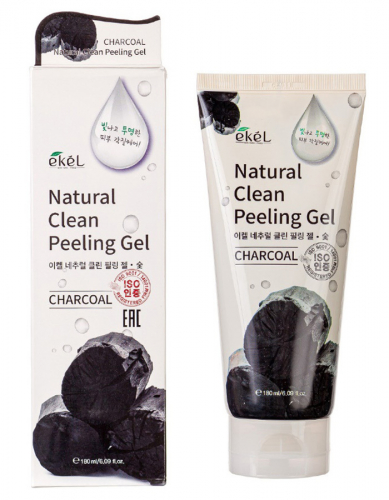 EKEL Natural Clean peeling gel Charcoal Пилинг-скатка с экстрактом древесного угля 180мл