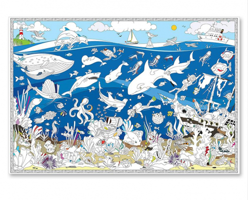 Раскраска-плакат ГЕОДОМ Подводный мир, большая