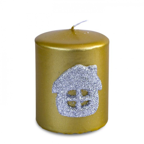 свеча пеньковая золотая с домиком
