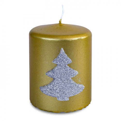 свеча пеньковая золотая с елкой