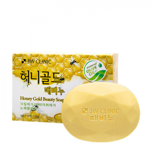 Мыло с медом 3W Clinic Honey Gold Beauty Soap (120гр)