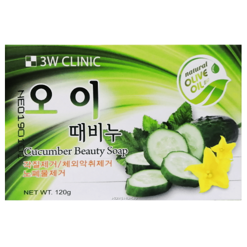 Мыло с огурцом 3W Clinic Сucumber Beauty Soap (120гр)