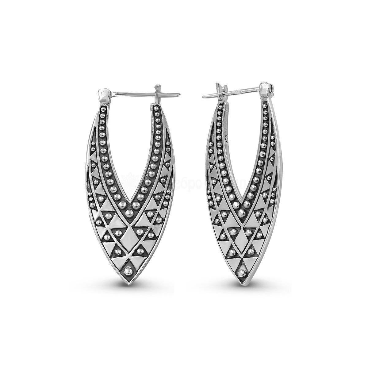 Серьги из серебра с чернением 925 пробы 15906