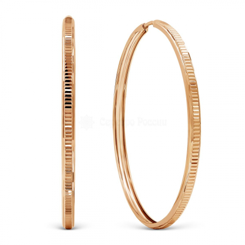 Серьги-конго из золочёного серебра - диаметр 6 см 925 пробы шс5-6,0з