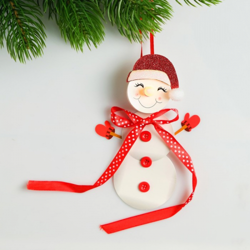 Набор для создания новогодней подвески со светом «Милый снеговичок»