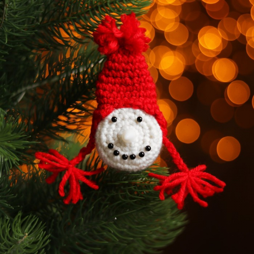 Набор для создания новогодней подвески со светом «Девочка-снеговик»