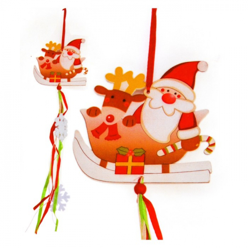 Набор для создания новогодней подвески «Дед Мороз в санях»