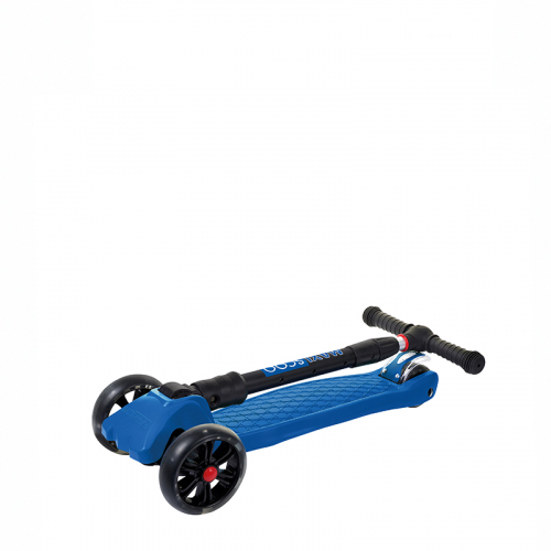 Самокат Трехколесный Складной Maxiscoo Junior Delux со Светящимися Колесами, Темно-Синий MSC-J091803D