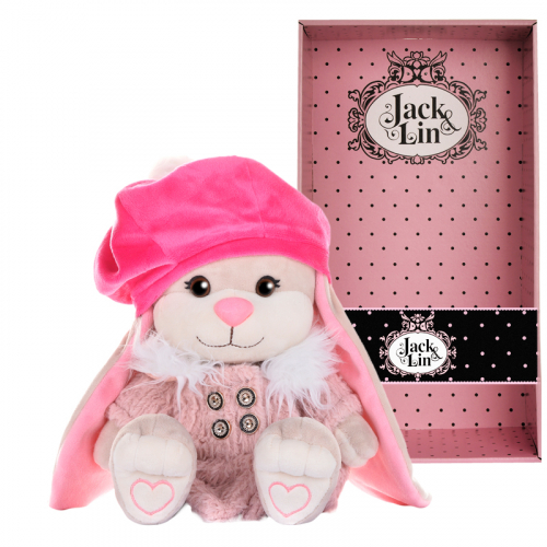 Мягкая Игрушка Jack&Lin, Зайка в Розовом Пальто и Яркой Шапке, 25 см, в Коробке JL-051932-25