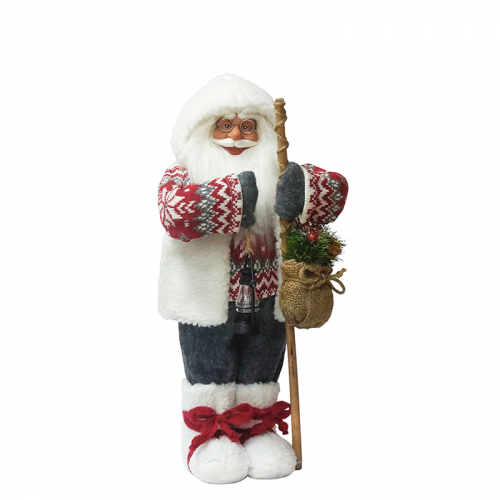 Декоративный Дед Мороз Maxitoys с Посохом в Свитере, 46 см MT-181353-46