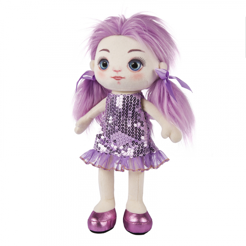 Мягкая Игрушка Maxitoys Dolls, Кукла Василиса в Фиолетовом Платье, 35 см, в Коробке MT-MRT121910-35