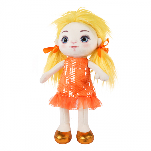 Мягкая Игрушка Maxitoys Dolls, Кукла Милена в Оранжевом Платье, 35 см, в Коробке MT-MRT121911-35