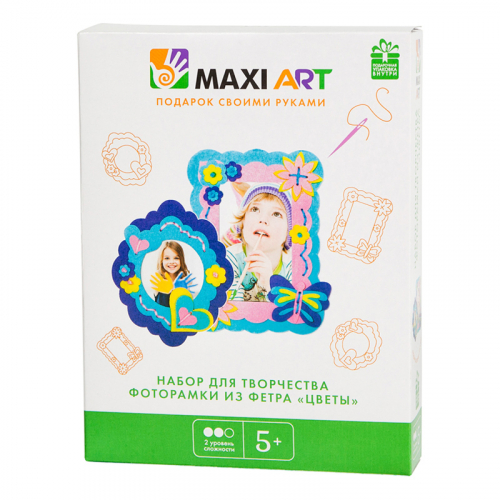 Набор для Творчества Maxi Art, Фоторамки из Фетра Цветы, 21 см MA-A0101