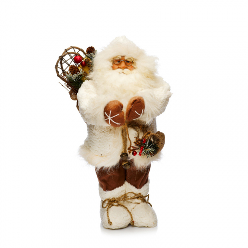 Декоративный Дед Мороз Maxitoys в Белой Шубе с Мешком, 45 см MT-C031206-45
