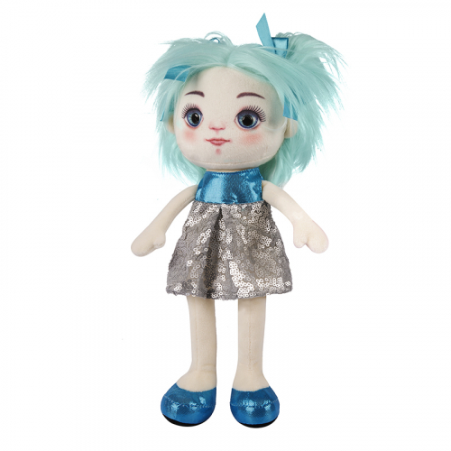 Мягкая Игрушка Maxitoys Dolls, Кукла Карина в Сине-Серебряном Платье, 35 см, в Коробке MT-MRT121912-35