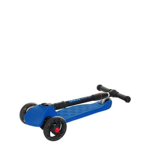 Самокат Трехколесный Складной Maxiscoo Baby Delux со Светящимися Колесами, Темно-Синий MSC-B091803D