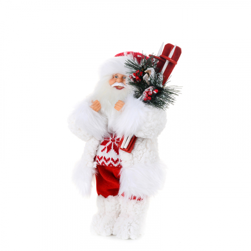 Дед Мороз в Свитере со Снежинкой и Лыжами MAXITOYS, 32 см MT-121643-32
