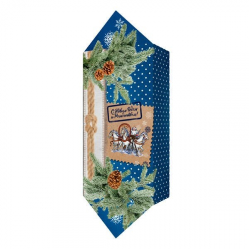 Подарок в картонной упаковке «Конфета малая Тройка в горошек С Рождеством и Новым Годом»(500гр)/СТ