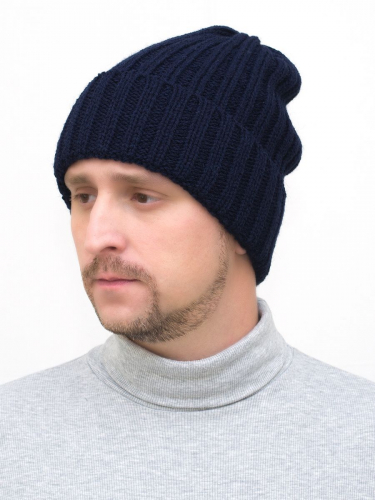 Комплект зимний мужской шапка+снуд Кэмерон (Цвет темно-синий), размер 56-58; 58-60, шерсть 30%