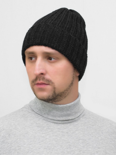 Комплект зимний мужской шапка+снуд Кэмерон (Цвет графит), размер 56-58; 58-60, шерсть 30%