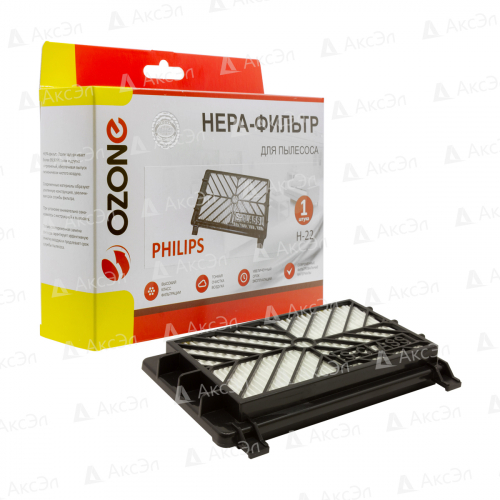 НЕРА фильтр для пылесоса PHILIPS, 1 шт., бренд: OZONE, арт. H-22, тип оригинального фильтра: FC8044/02