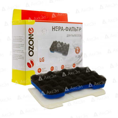 Набор микрофильтров для пылесоса LG, губчатый фильтр-1 шт., сетчатый фильтр-1 шт., бренд: OZONE, арт. H-28, тип оригинального фильтра: MDJ63104301